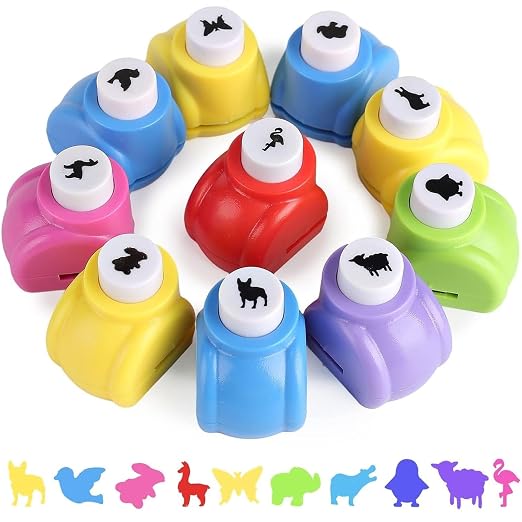 LOVEINUSA 10 PCS Flower Shaped Craft Hole Punch Set for DIY Crafting, Scrapbooking,Tissue Paper for Gift Bags, Festival Wedding Paper DIY Projects, Gift Tags, Mini Cutter Nail Arts Crafts