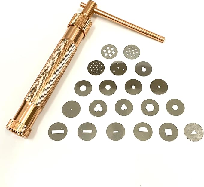 HEVERP Stainless Steel Clay Extruders Sugar Paste Extruder Cake Fondant Decorating Tool Set (Salmon Pink)