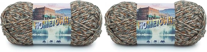 Lion Brand Hometown Yarn 2-Pack, Bulky Yarn for Knitting and Crocheting, Huntington Foliage
