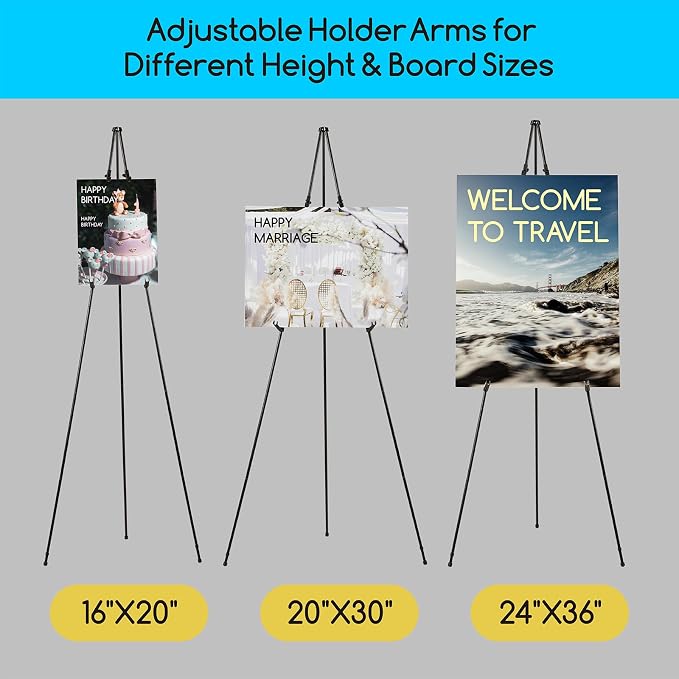 MEEDEN Metal Display Easel Stand 63": Art Tripod Easel with Carry Bag
