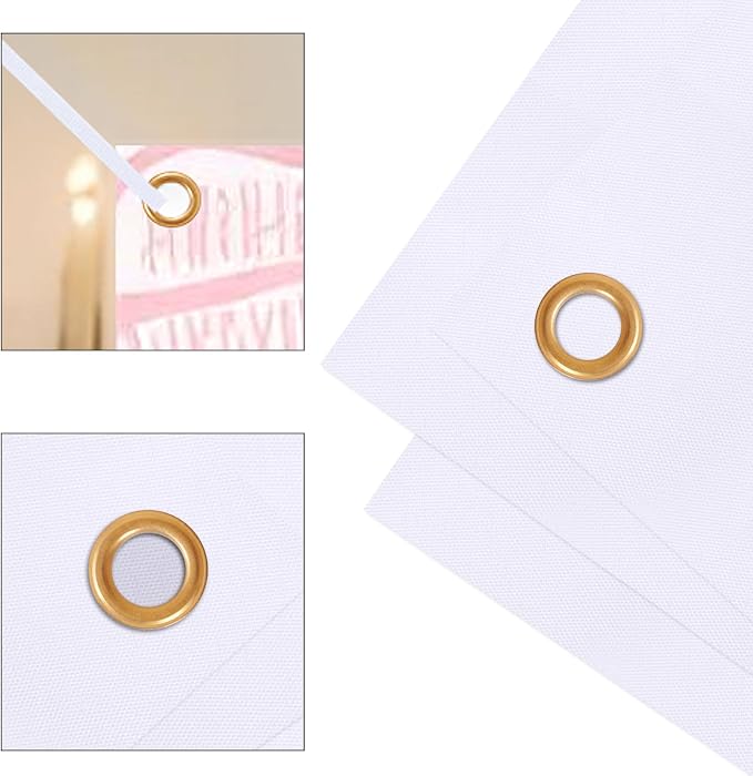 Large Blank Banners Sign 2 x 6 Feet Polyester Oxford Cloth White Sublimation Banner to Decorate with Hanging Rope for Outdoor Indoor Wall DIY Painting Writing Business Office Party Decorations