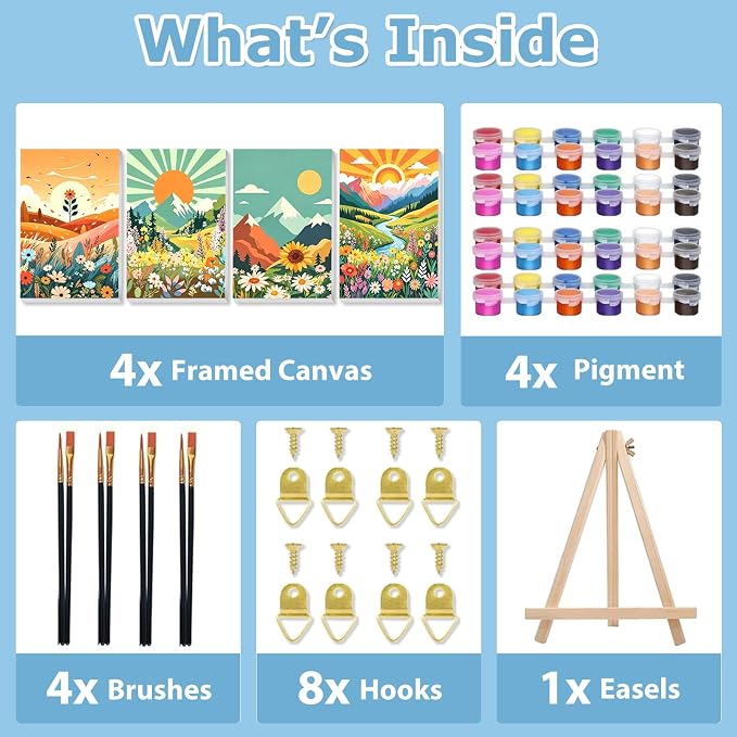 Landscape Paint by Number for Adults, Paint by Numbers Kit for Adults 8x12