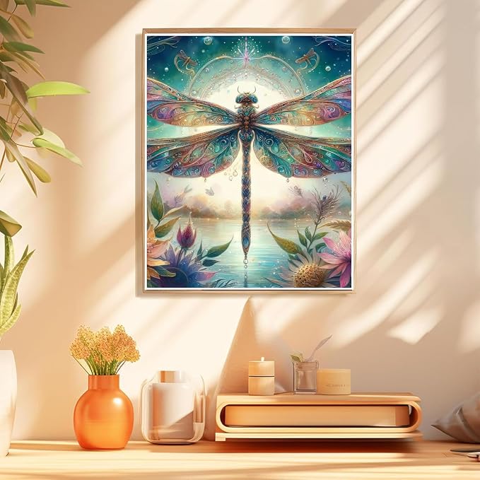 Vintage Dragonfly Paint by Numbers Kit for Adults Beginner (Without Frame)