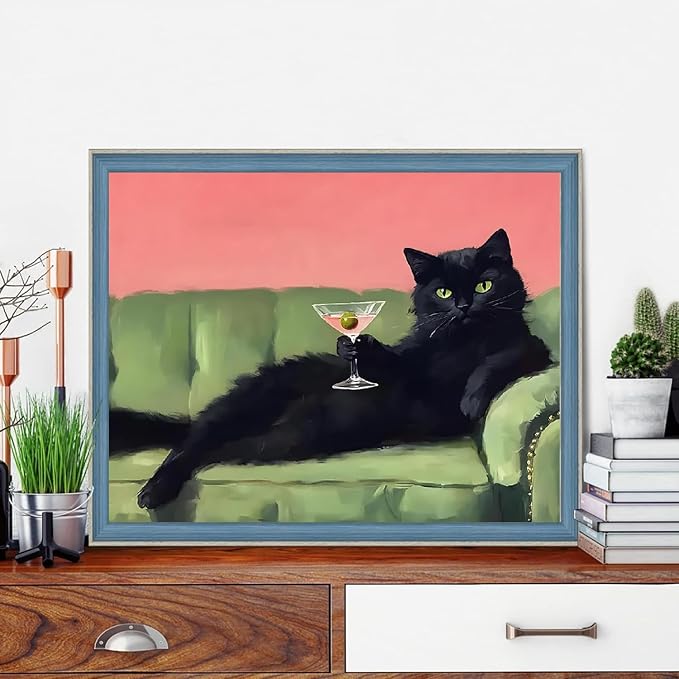 Diamond Art Kits for Adults,Black Cat Diamond Painting Kits 12X16 Inch