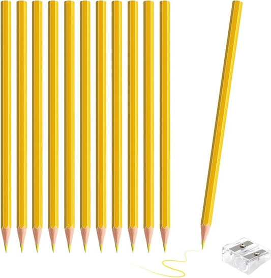 12 Pack Yellow Colored Pencils for Kids, Pre-sharpened Art Pencils Back to School Supplies Set, Drawing Sketching Pencils for Students, Teachers, Classroom