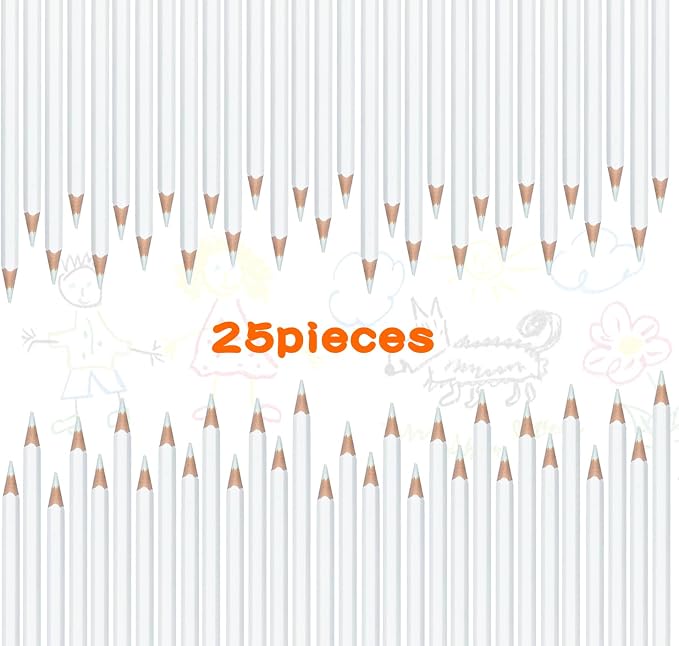 Adhere 25pcs Checking Pencils Erasable colored Pencils Pre-Sharpened #2 HB,for Checking Tests Grading,Map Coloring, editing Office Favors,including a Free sharpener. (White)