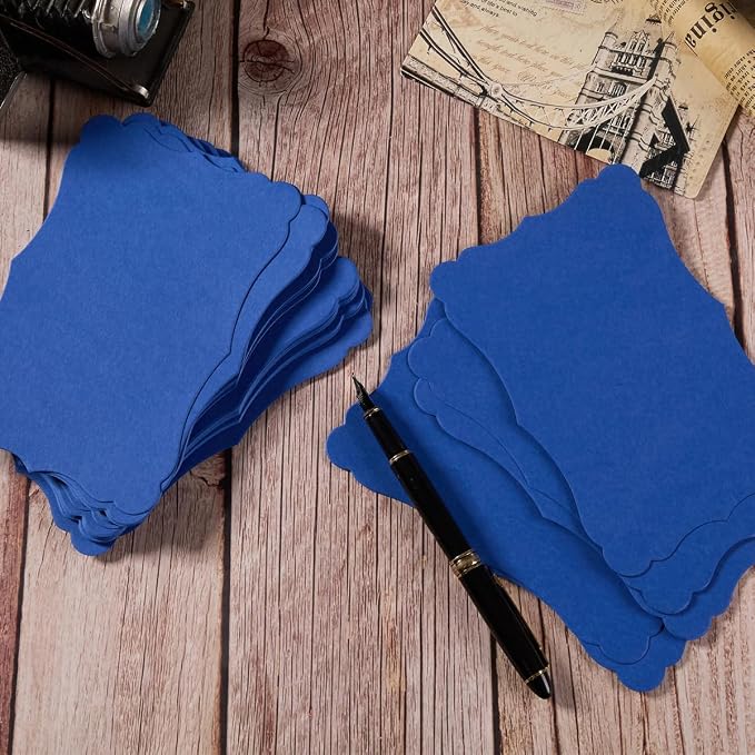 50 Pack Blank Kraft Greeting Cards, Blue, 4x6IN