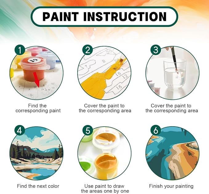 National Park Paint by Numbers Kit for Adults Beginner with Frame, Easy Landscape Adult Paint by Number Kits on Canvas, DIY Acrylic Number Painting for Adults for Home Decor for Gift 8x12 Inch
