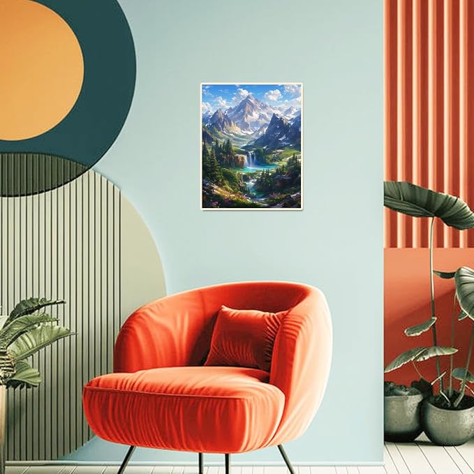 Landscape Paint by Numbers Kit for Adults Beginner Mountain Oil Painting Kit Adult Paint by Number Kits on Canvas DIY Painting for Beginners Art by Numbers Nature for Gifts Home Wall Decor 16x20 Inch