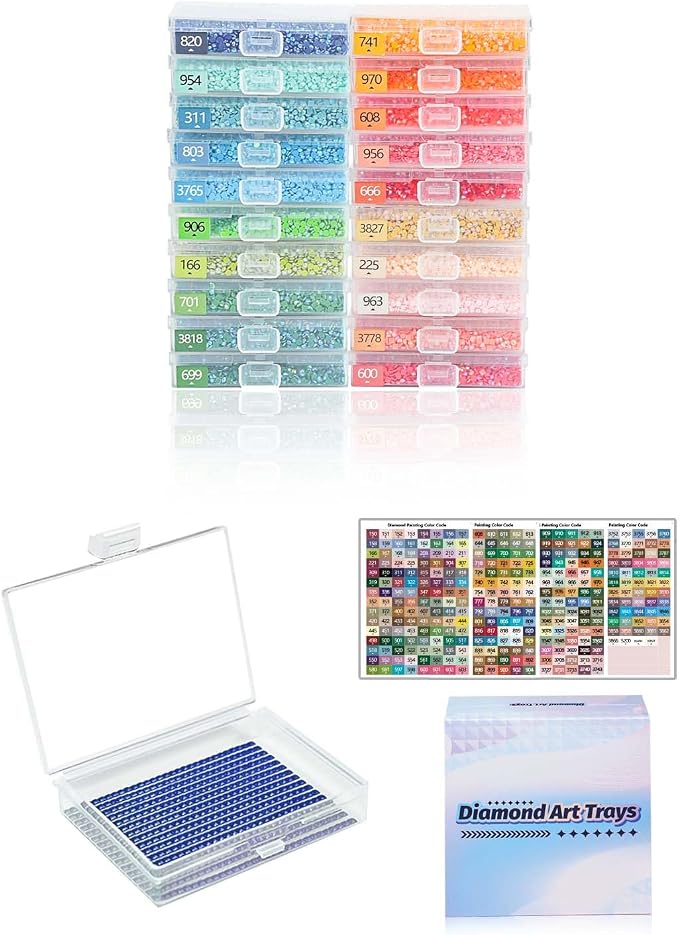 Diamond Art Trays With Lids, 20PCS Diamond Painting Trays, Gift Box