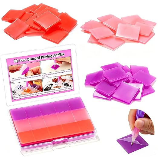 90Pcs Diamond Art Wax: Completes 40+ Diamond Art Projects - Strong Adhesion Smooth Gem Placement - Premium Diamond Dotz Accessories for Family Handicraft Activities & Personal Leisure Time