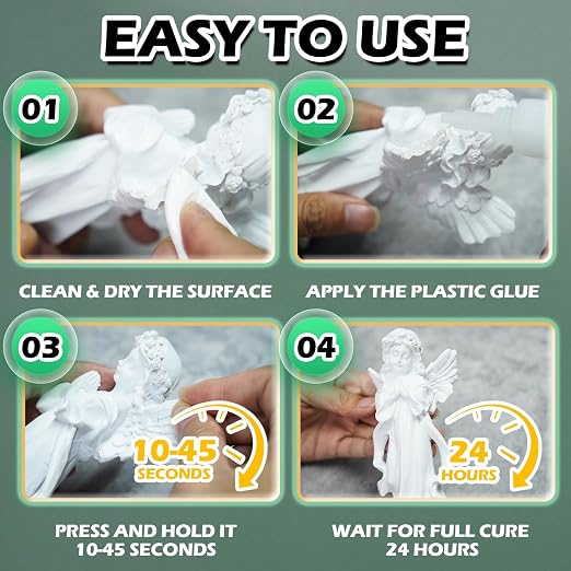 Plastic Super Glue Liquid, Clear Instant Cyanoacrylate Glue for Plastic Model 3d Printing PLA Airplane Miniatures Heavy Duty, All Purpose Superglue for Metal Rubber Wood Ceramic, Strong and Waterproof
