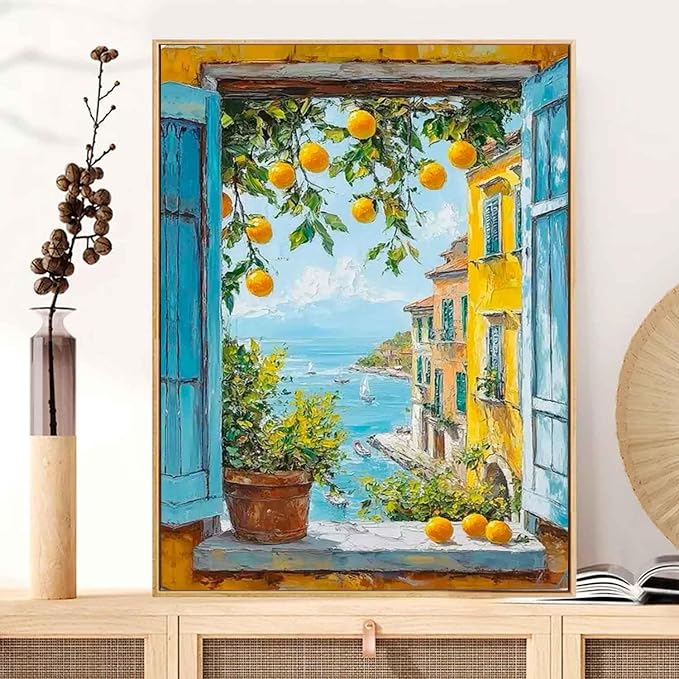 Yunruily Paint by Number Adult Lemon Tree-Adult Paint by Numbers,Paint by Numbers for Adults Canvas for Gifts Home Wall Decor(16x20inch)