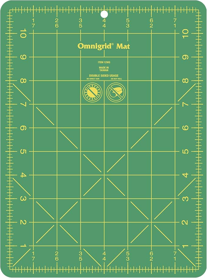 Omnigrid Self-Healing Cutting Mat - 8'' x 11'' Inch Precision Fabric Cutting Mat with Durable Surface for Quilting, Sewing & Crafts