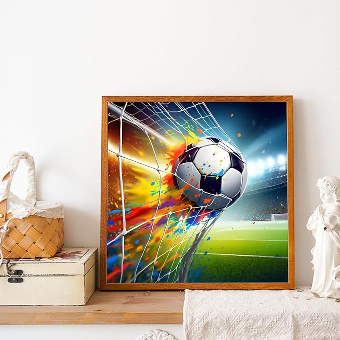 Mandun Soccer Diamond Painting Kits for Adults, Diamond Art Kits, 14x14 in