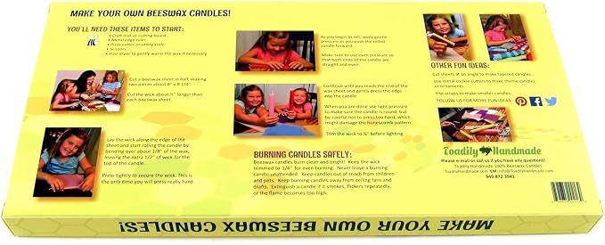 Make Your Own Beeswax Candle Kit - Includes 10 Full Size 100% Beeswax Honeycomb Sheets in Cranberry and Approx. 6 Yards (18 Feet) of Cotton Wick. Each Sheet Measures Approx. 8" x 16 1/4".