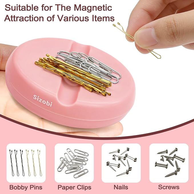 Sizobi Magnetic Bobby Pin Holder,Magnetic Pin Cushions for Sewing