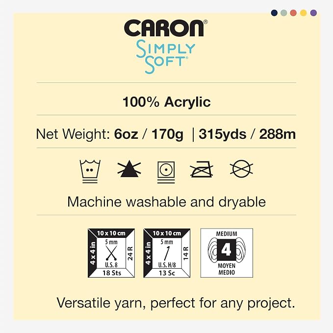 Caron Simply Soft Brites Acrylic Yarn for Crocheting, Watermelon, 3-Pack | #4 Worsted Yarn, 100% Acrylic, Soft Acrylic Yarn for Crocheting, Knitting, Garments & DIY Projects, 315yd, 170g/6oz per skein