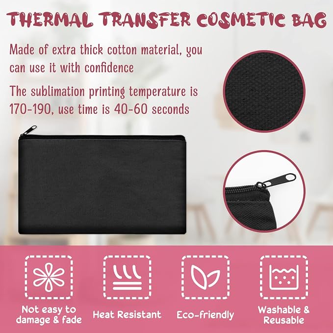 Legigo Blank Canvas Bags Zipper Pouch Makeup Bags Pencil Pouch Bulk | Multi-Purpose, Sturdy Canvas Pouch with Zipper, Cosmetic Travel Toiletry Bag for DIY Crafts, Gifts & Storage, 8.3 x 5 Inch