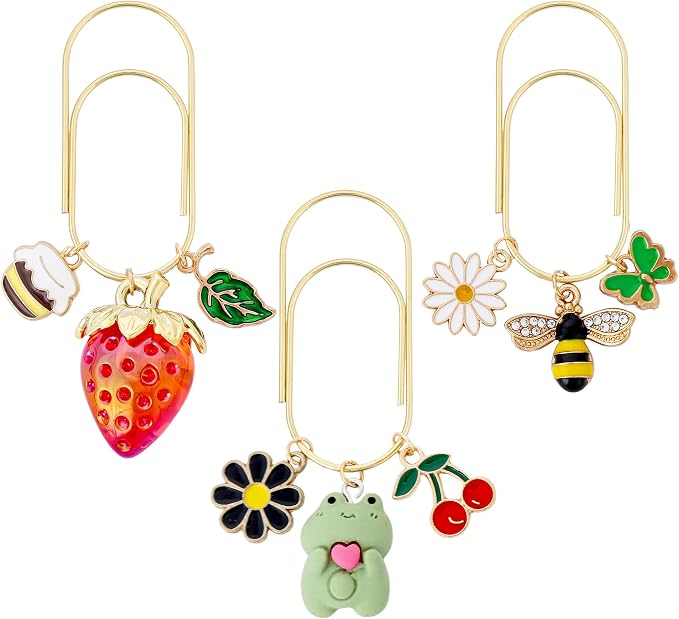 Cute Paperclip Bookmark Gift - 3 PCs Charm Strawberry Book Mark