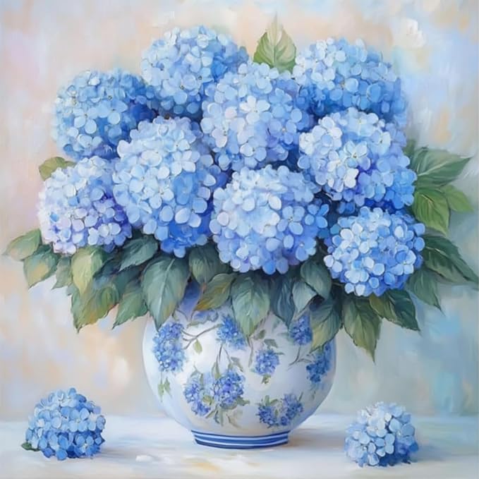 Diamond Art Kits for Adults,Hydrangea Flowers Diamond Painting Kits 12x12in