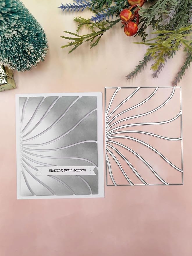 Cutting Dies 3D Background Frame Metal Stencils Scrapbooking Tools DIY Craft Embossing Template for Paper Card Making Album Arts Supplies (Stripe Set-13.9x10.6cm) (scrapbooking dies cut)