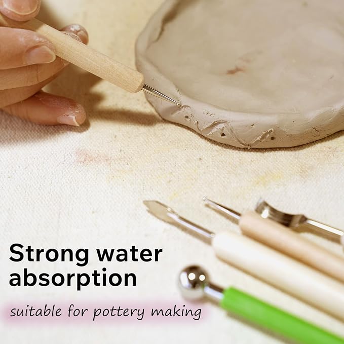 Pottery Tablecloth-Heavy Duty Linen Cotton Blend, 62x39 Inches, High Absorbency Textured Surface for Pottery Making, Oil Painting, Various Handmade Crafts (2PCS)