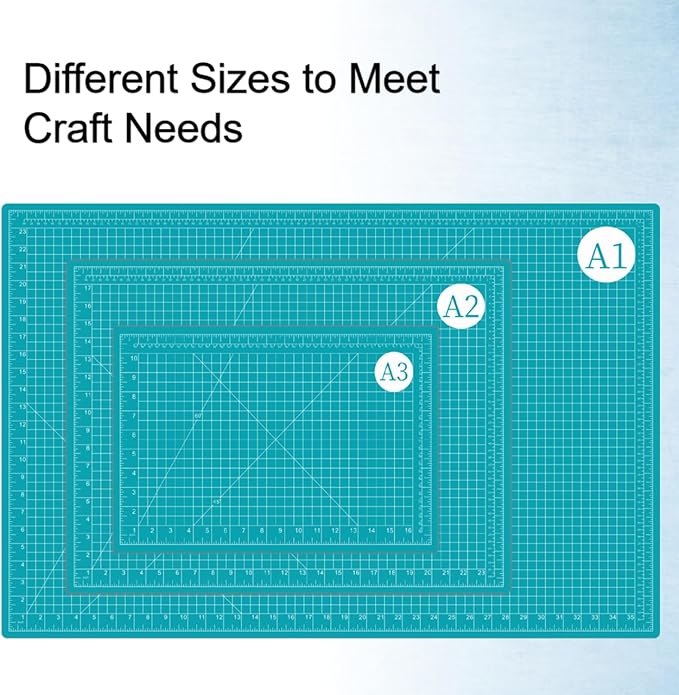 18"x12" Self Healing Cutting Mat, Sewing Mat for Crafts, Double Sided 5-Ply Table Cutting Board for Fabric Quilting Leather Modeling Hobby Project, Turquoise