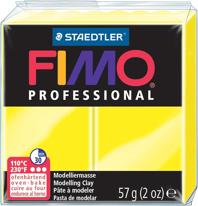 Staedtler Fimo Professional Oven Hardening Modelling Clay, 57G, Lemon Yellow