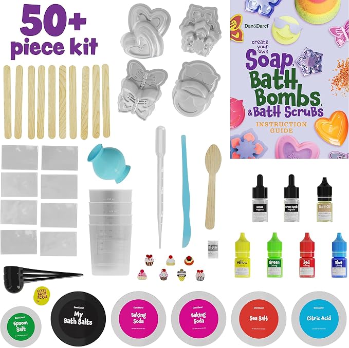 Dan&Darci Soap & Bath Bomb Making Kit for Kids, 3-in-1 Spa Science Kits, Craft Gifts for Girls & Boys Age 6-12 Year Old Girl Crafts: DIY Experiment Toys, Gift for Kid Ages | Gifts for Girls & Boys Age 6-12 Year Old Girl Crafts: DIY Experiment Toys, Gif...