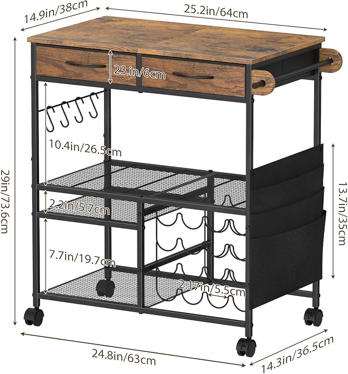 Mobile Craft Cart with Vinyl Roll Holder, Crafting Table Accessories Holder