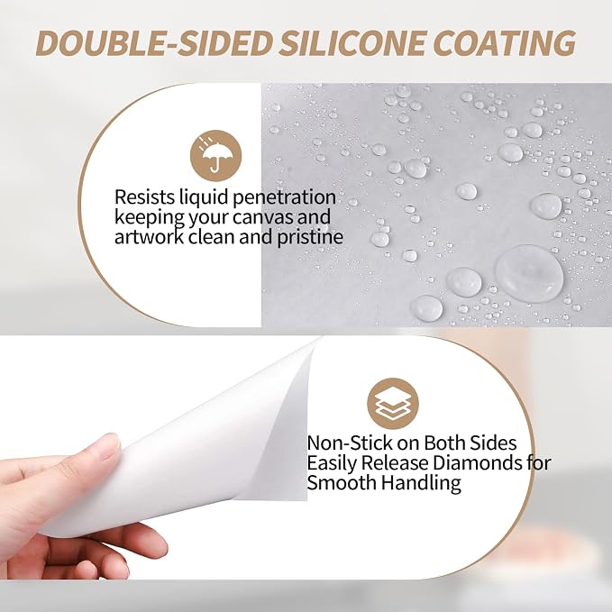 300 Pieces Diamond Painting Release Paper, Double-Sided Silicone Coating, Non-Stick Cover Paper for 5D Diamond Art Craft Supplies