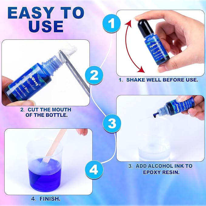 Epoxy Resin Pigment - 16 Colors Translucent Resin Colorant, Highly Concentrated Resin Dye for DIY Jewelry Making, AB Resin Coloring - 10ml