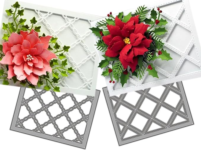 Cutting Dies 3D Background Frame Metal Stencils Scrapbooking Tools DIY Craft Carbon Steel Embossing Template for Paper Card Making Album Arts Supplies (Diamond Set)