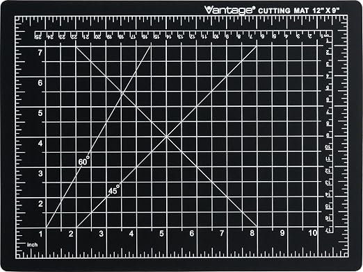 Dahle Vantage 10670 Premium Self-Healing Cutting Mat, 9"x12", 1/2" Grid, 5 Layers for Max Healing, Perfect for Crafts & Sewing, Black