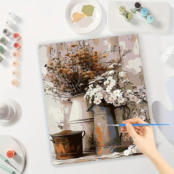 BYGFHLYW Easy Paint by Numbers Kit on Canvas for Adults Beginner | DIY Painting with Numbers for Adults, Acrylic Simple Oil Paints by Number Kits for Home Wall Decor 16x20 In