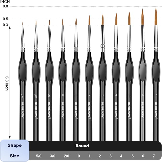 11 Pcs Detail Paint Brushes with Triangular Handles for Acrylic, Model, Art | Paint by Numbers Kit for Adults, Paint Brushe for Acrylic Painting, Face, Citadel, Figurine, Watercolor,Oil