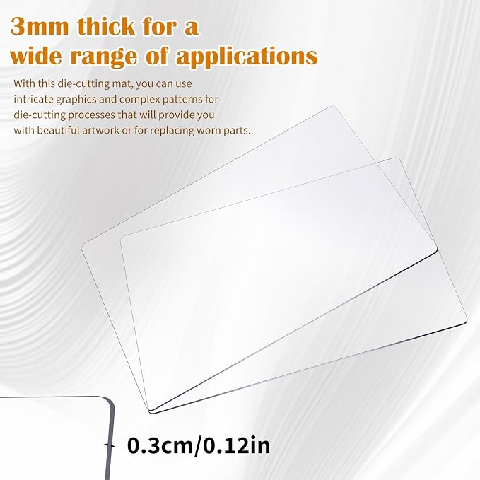 12 Pcs Cutting Pad Set for Die Cutting Machine, Clear Polycarbonate Cut Plates 8.7x6.1 Inch, Standard Embossing Plates for Card Die Cutter, DIY Scrapbooking Paper Crafting Accessories