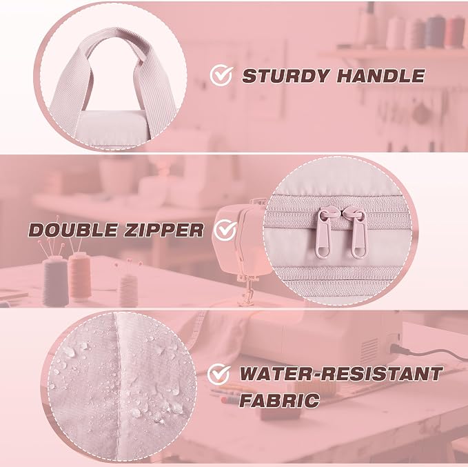 Marscamd Sewing Organizer Bag with Detachable Dividers, Pink (Bag Only)
