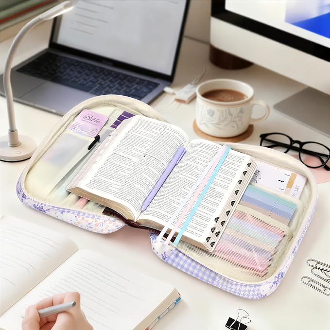 XKDOUS Bible Cover Case for Women Bible Bag Journaling Kit w/Study Supplies