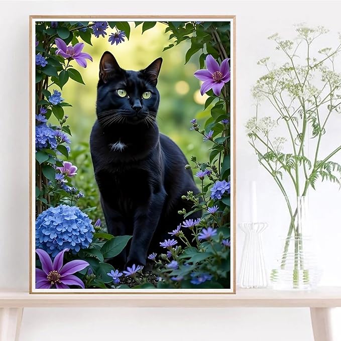 NZNANCHU DIY Paint by Numbers for Adults,Painting by Number Kits on Canvas,Color by Numbers for Beginner,Gifts Decor for Home Wall Room (cat)
