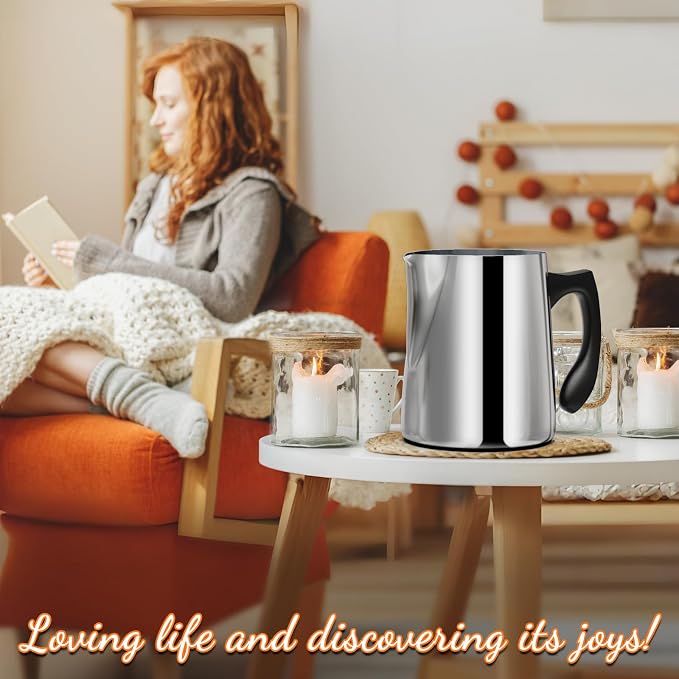 Candle Making Pouring Pot, 32oz Stainless Steel Wax Melting Pot | Double Boiler Candle Making Pitcher, Wax Pouring Pot with Heat-Resistant Handle and Dripless Pouring Spout Design