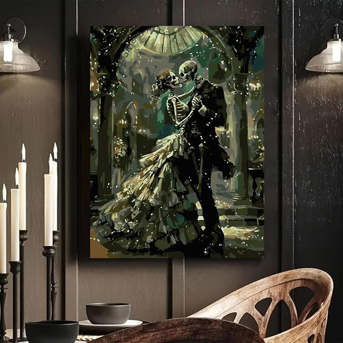 askkqtx Skull Paint by Numbers Kit for Adults Unframed 16x20 Inch