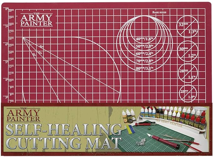 The Army Painter, Self-Healing Cutting Mat, Double Sided PVC Non-Slip, A4 | 3-Ply Gridded Miniature and Model Cutting Board, A4, Tabletop Roleplaying, Boardgames, and Wargames Miniature Modelling