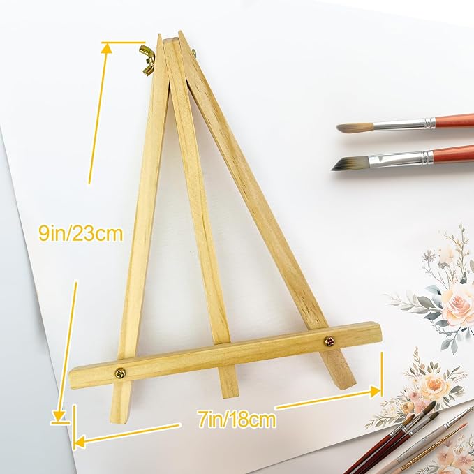 12 Pack 9 Inch Wood Easels, Tripod, Table Top Easels for Painting, Art Craft Painting Easel, Kids Student Tabletop Easels for Painting, Photos Mini Display Tripod