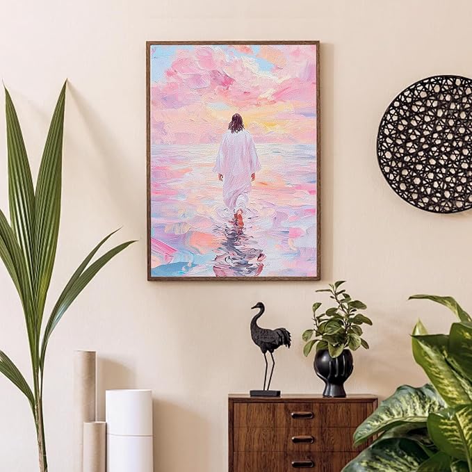 BAWKENTON Pink Jesus Paint by Numbers for Adults and Kids