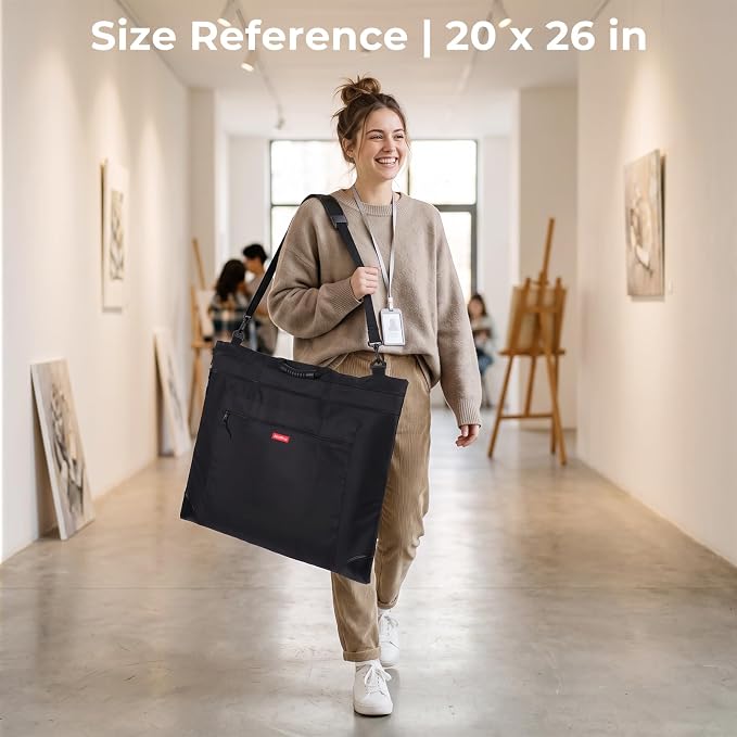 Nicpro Light Weight Art Portfolio Bag, 20" x 26" Art Canvas Portfolio Case