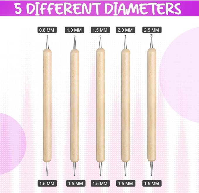 20Pcs Dotting Tools for Painting,Wooden Embossing Tools Tracing Stylus for Transfer Paper Drawing Paper