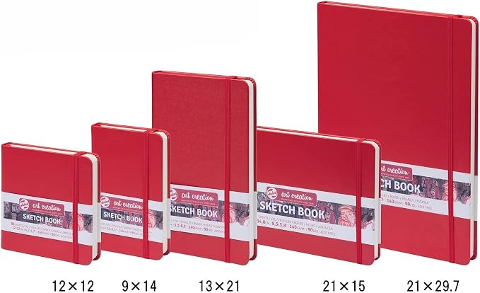 Talens Art Creation Sketchbook, Red, 80 Sheets, 4.7 x 4.7 in