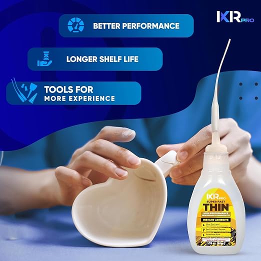 Thin CA Glue, Super Glue, Cyanoacrylate Adhesive, 3 Pcs 1.75oz Repair kit